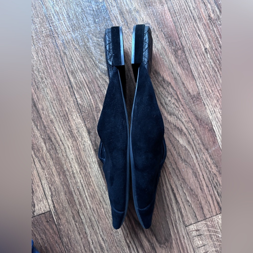 Birdies The Swan Black Suede Pointed Toe Mules Flats - Size 10.5 - Picture 6 of 11